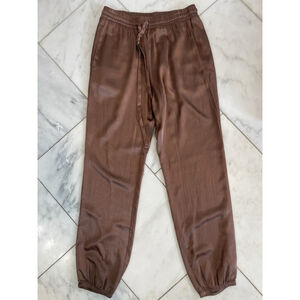 Nation LTD Women’s XS Del Ray Mocha Brown Satin Feel Drawstring Joggers